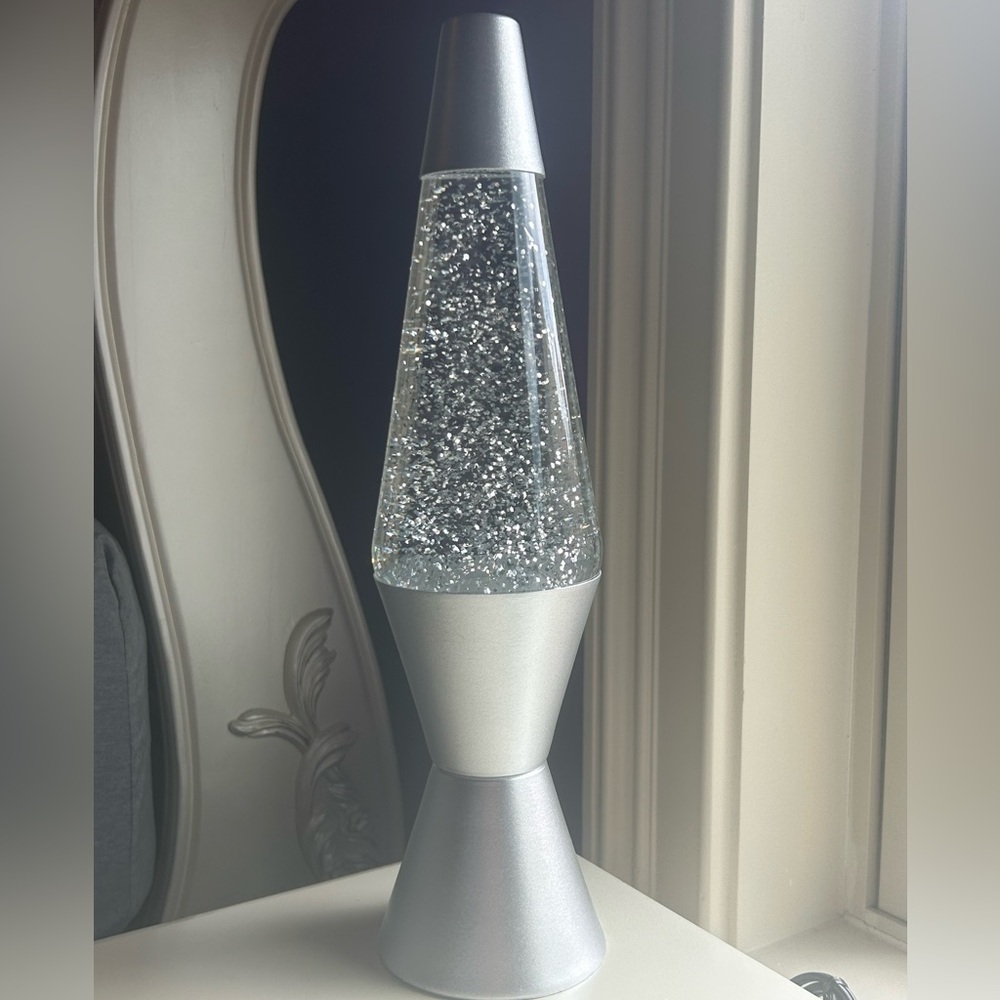 Silver Glitter Lava Lamp